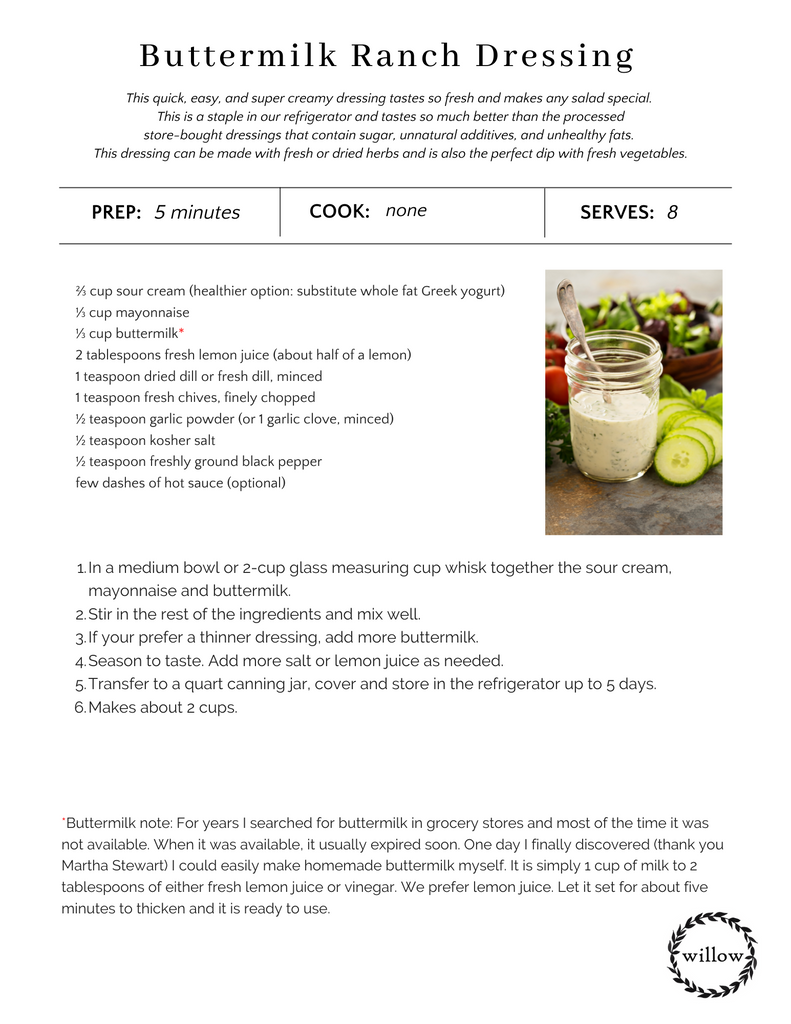 Recipe of Willow Buttermilk Ranch Dressing
