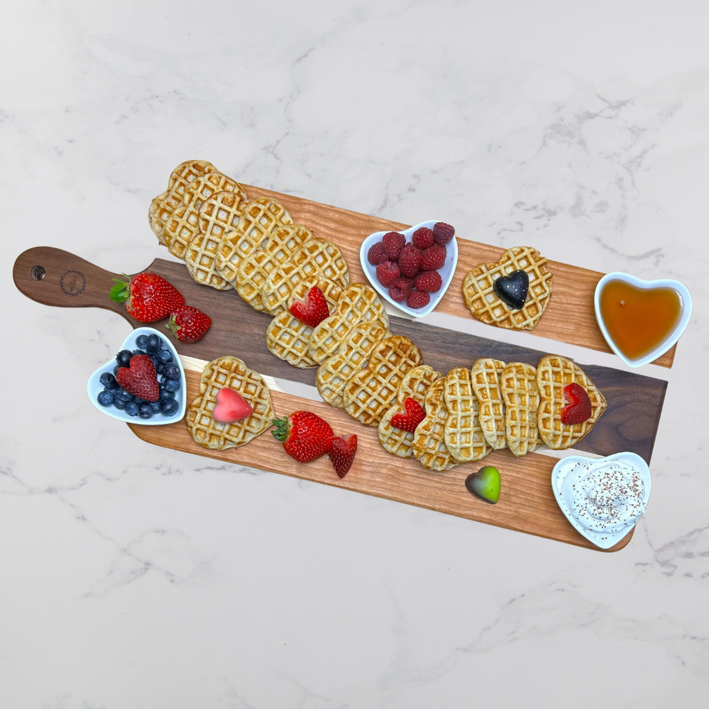 Wood Charcuterie Board for Valentines Day Brunch 
