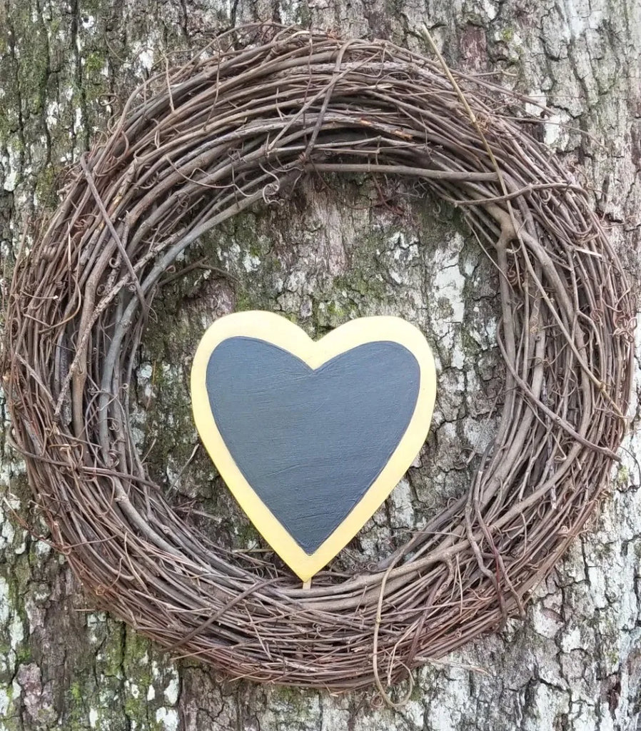 Chalkboard Heart Wreath Pick