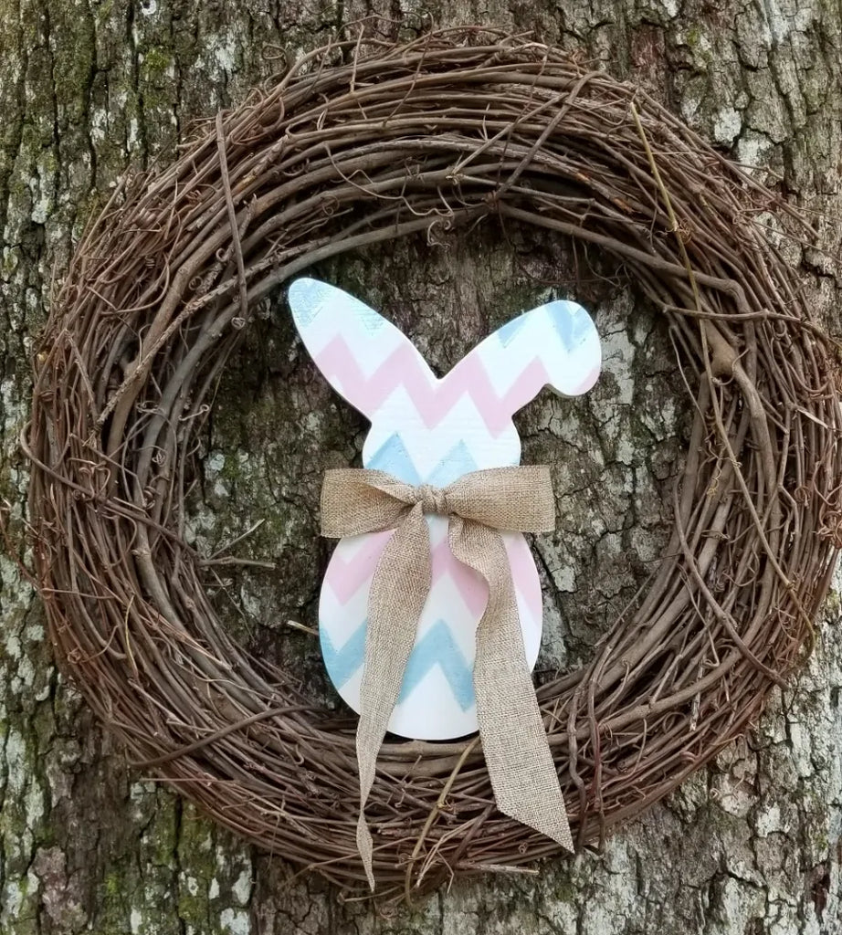 Pink & Blue Bunny Wreath Pick